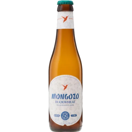 La imagen muestra la cerveza mongozo buckwheat white disponible en the beer club
