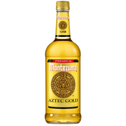 Botella de Montezuma Aztec Gold Tequila 1 l sin fondo