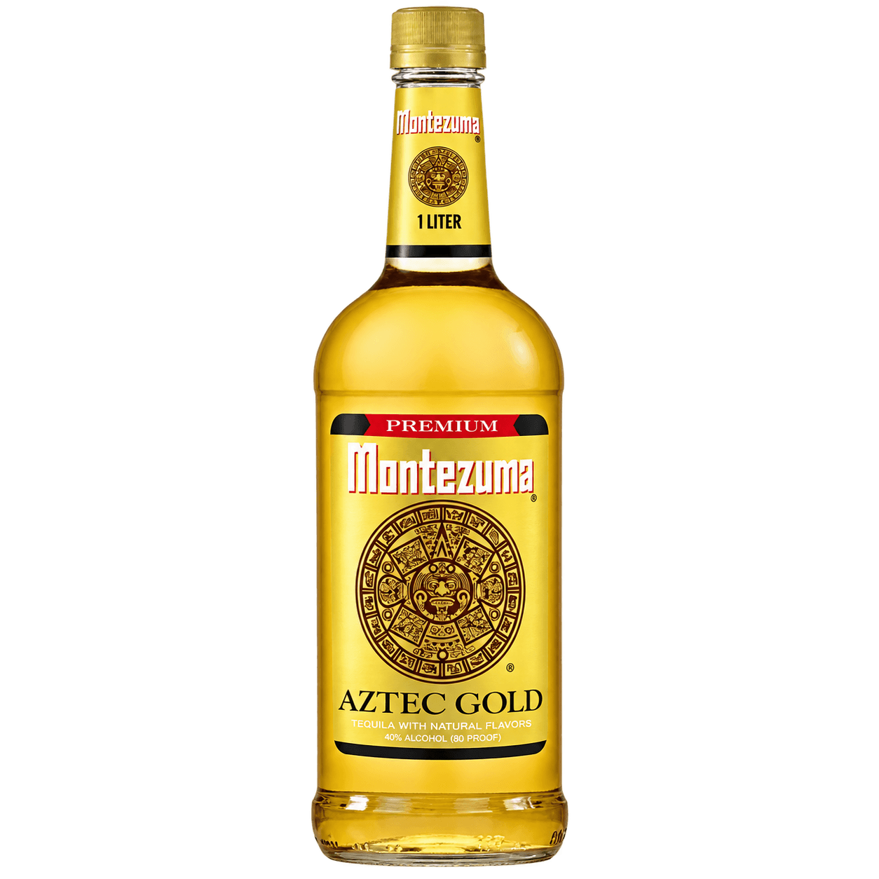 Montezuma Gold Tequila 1 l Botella de Montezuma Aztec Gold Tequila 1 l sin fondo