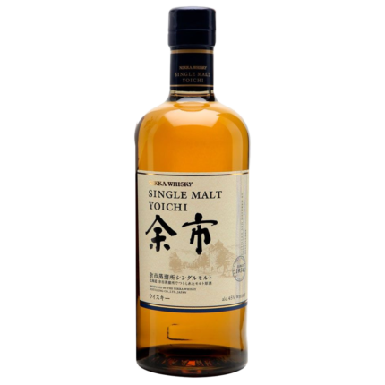 Botella de Nikka Yoichi Single Malt Whisky sobre fondo transparente