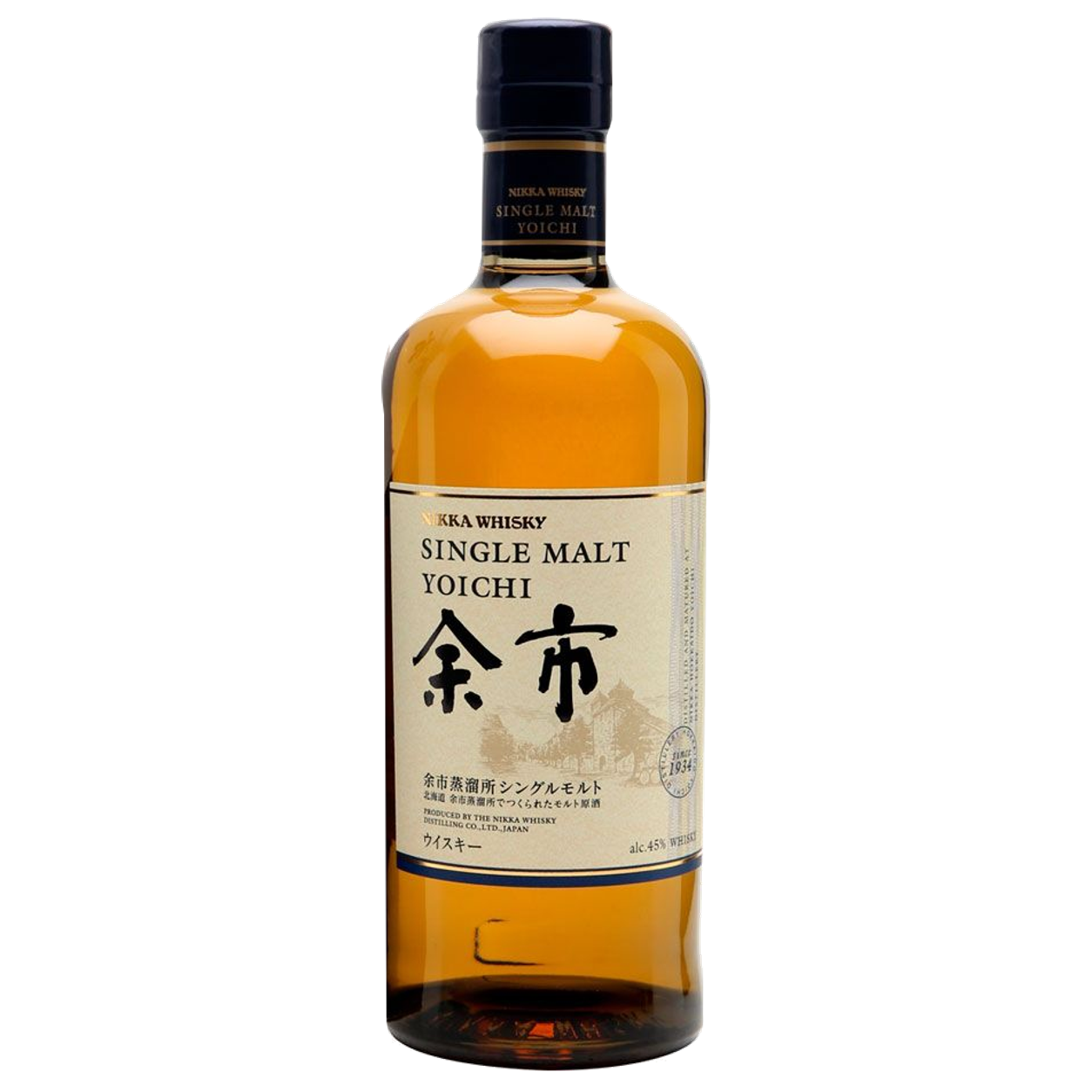 nikka-yoichi-single-malt-70cl Botella de Nikka Yoichi Single Malt Whisky sobre fondo transparente