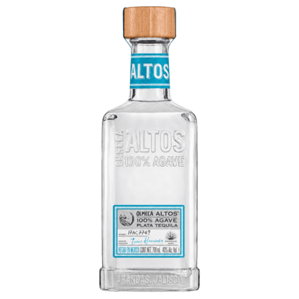 Botella de Olmeca Altos Blanco Plata Tequila 70 cl, 40 % vol., sin fondo