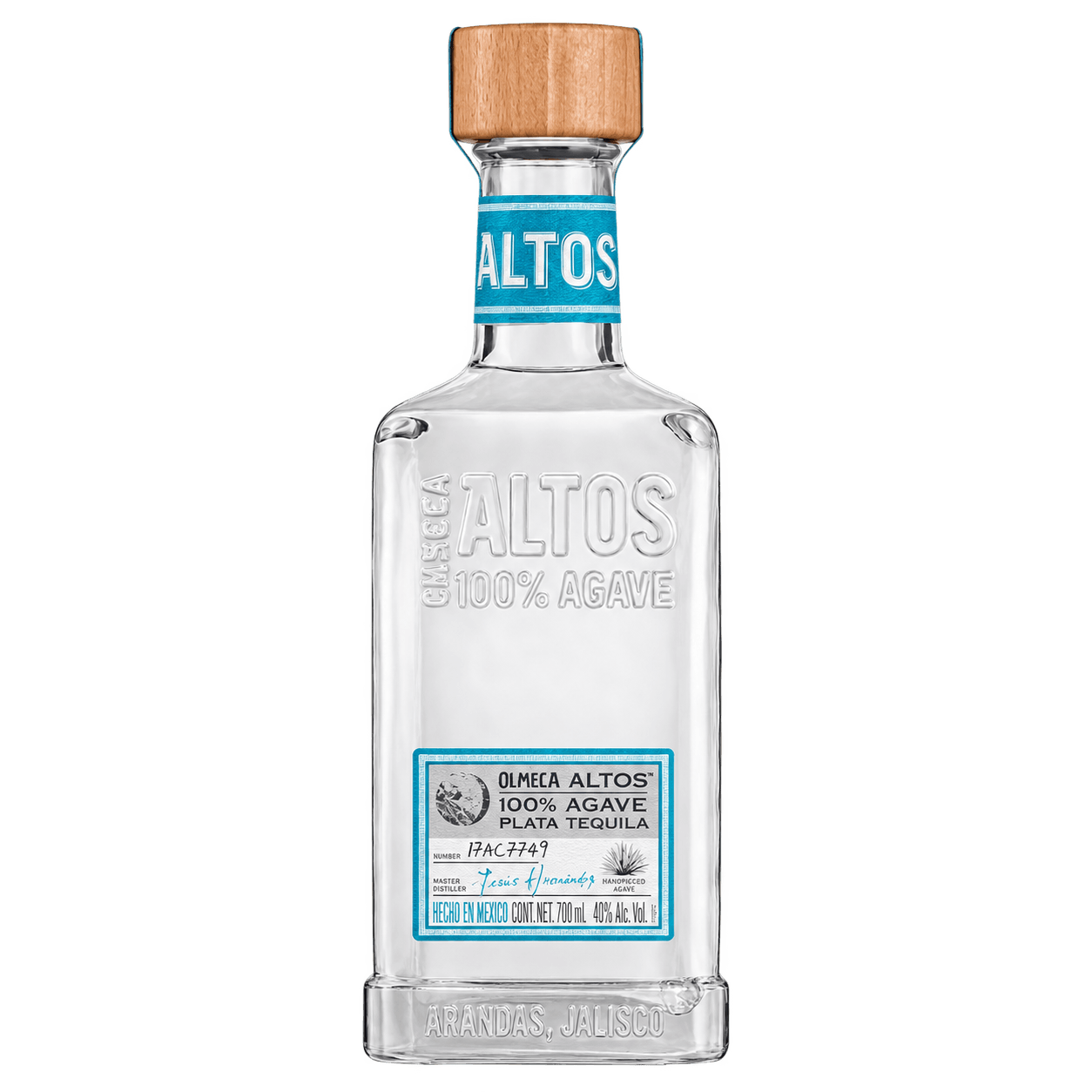 Olmeca Altos Blanco (Plata) Tequila 70 cl Botella de Olmeca Altos Blanco Plata Tequila 70 cl, 40 % vol., sin fondo