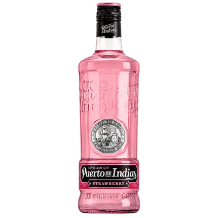 Botella de Puerto de Indias Strawberry 70 cl sin fondo