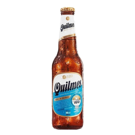 Botella de cerveza Quilmes 34 cl, lager rubia
