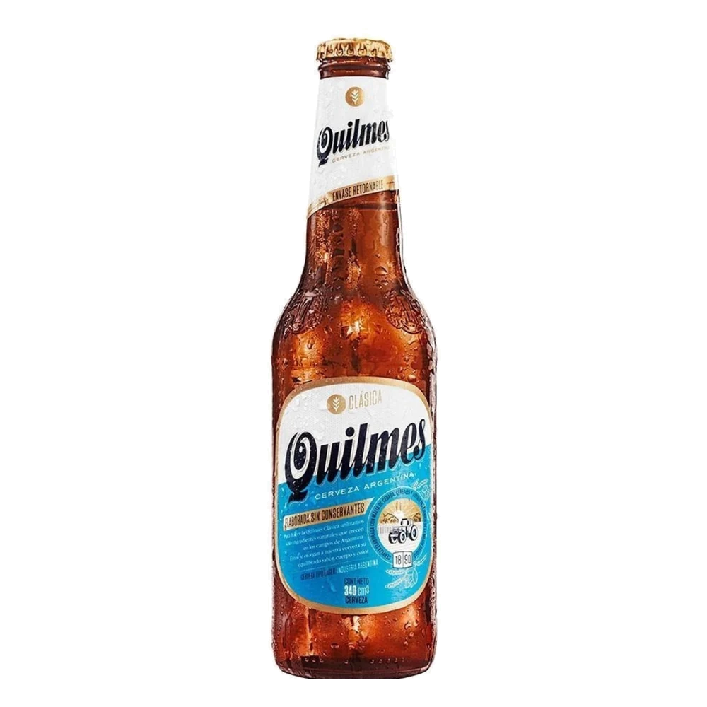 Quilmes 34 cl — sin fondo Botella de cerveza Quilmes 34 cl, lager rubia