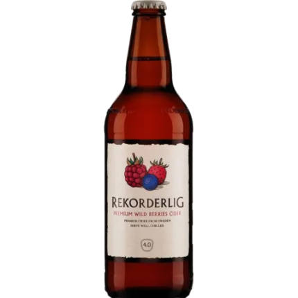 La imagen muestra la sidra Rekorderlig Moras Silvestres 50Cl disponible en the beer club