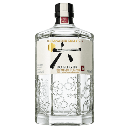 Botella de Roku Gin Suntory 70 cl sin fondo