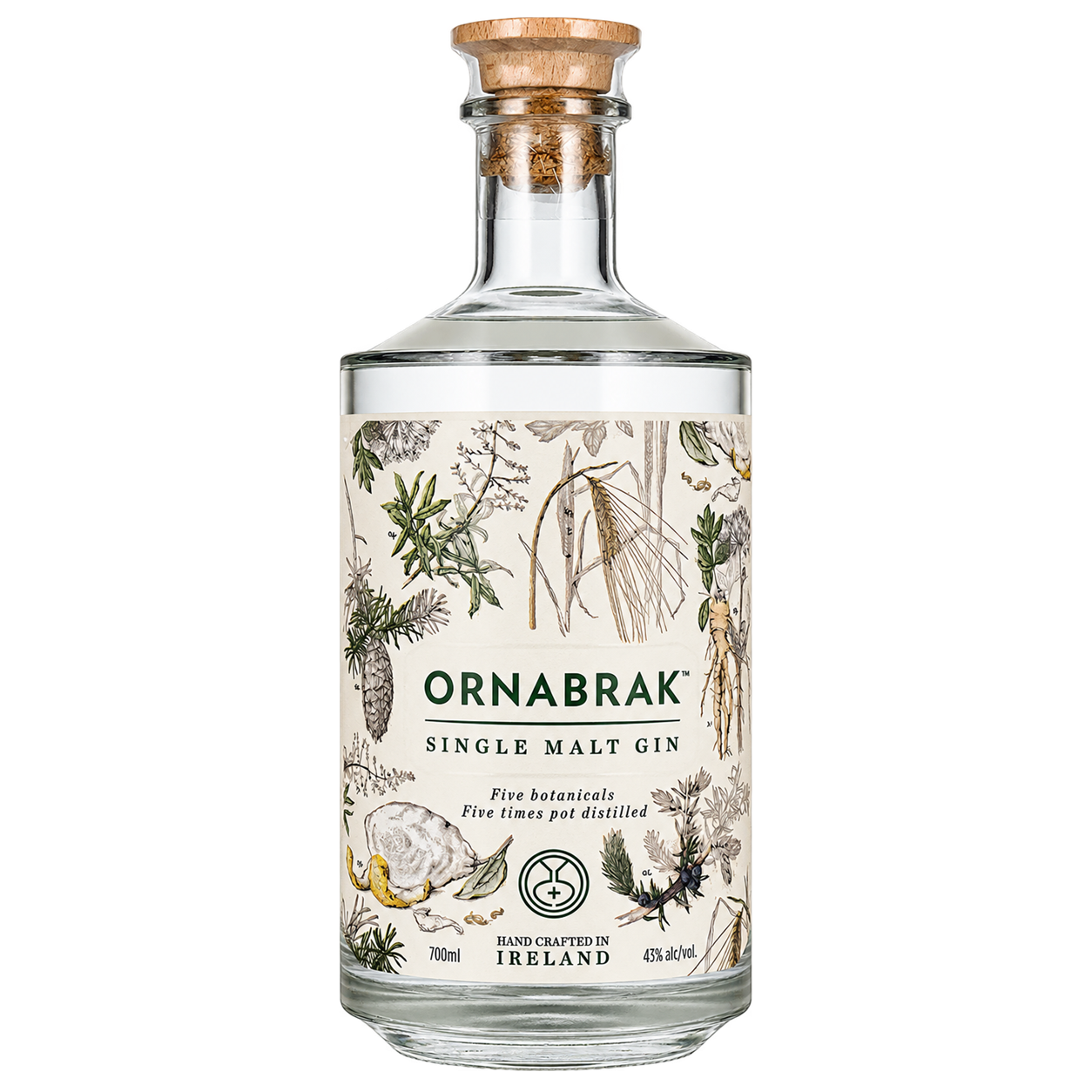 Ornabrak single malt irish gin 70cl — sin fondo Ornabrak single malt irish gin 70cl