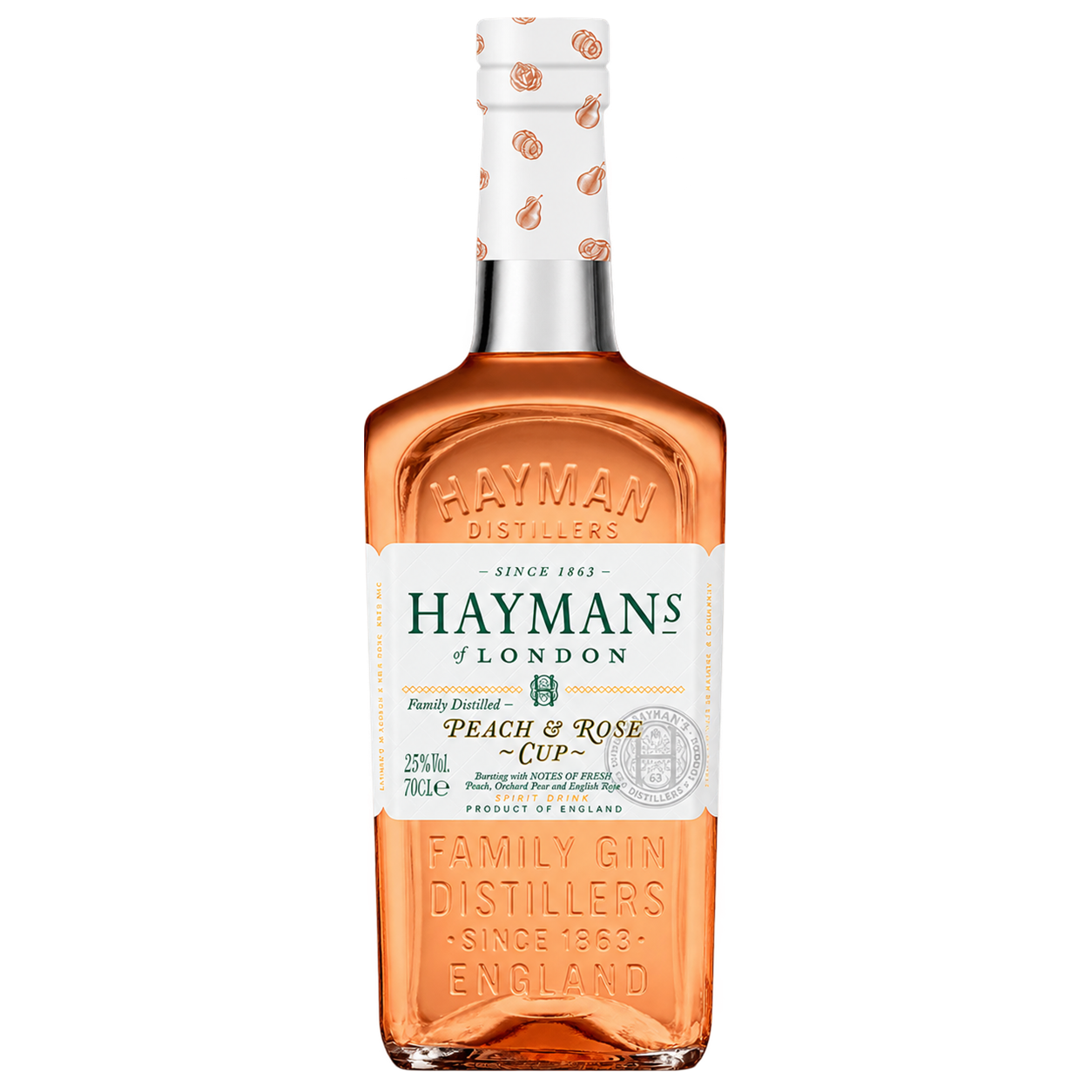 Hayman peach & rose cup liqueur 70cl — sin fondo Hayman peach & rose cup liqueur 70cl