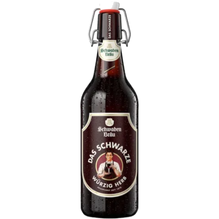 La imagen muestra la cerveza Schwaben Brau Das Schwarze Negra 50Cl disponible en the beer club