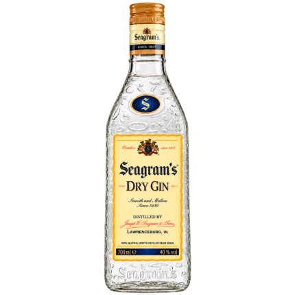 Botella de Seagram’s Dry Gin 70 cl sin fondo